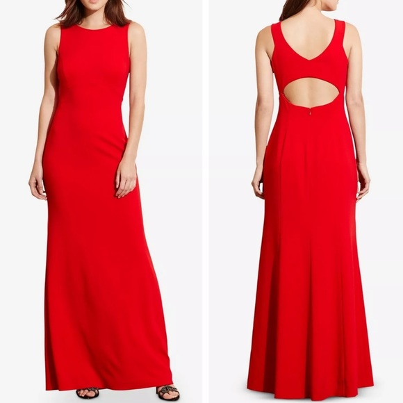 Lauren Ralph Lauren Dresses & Skirts - Ralph Lauren Womens Crepe Gown Red Dress size 14